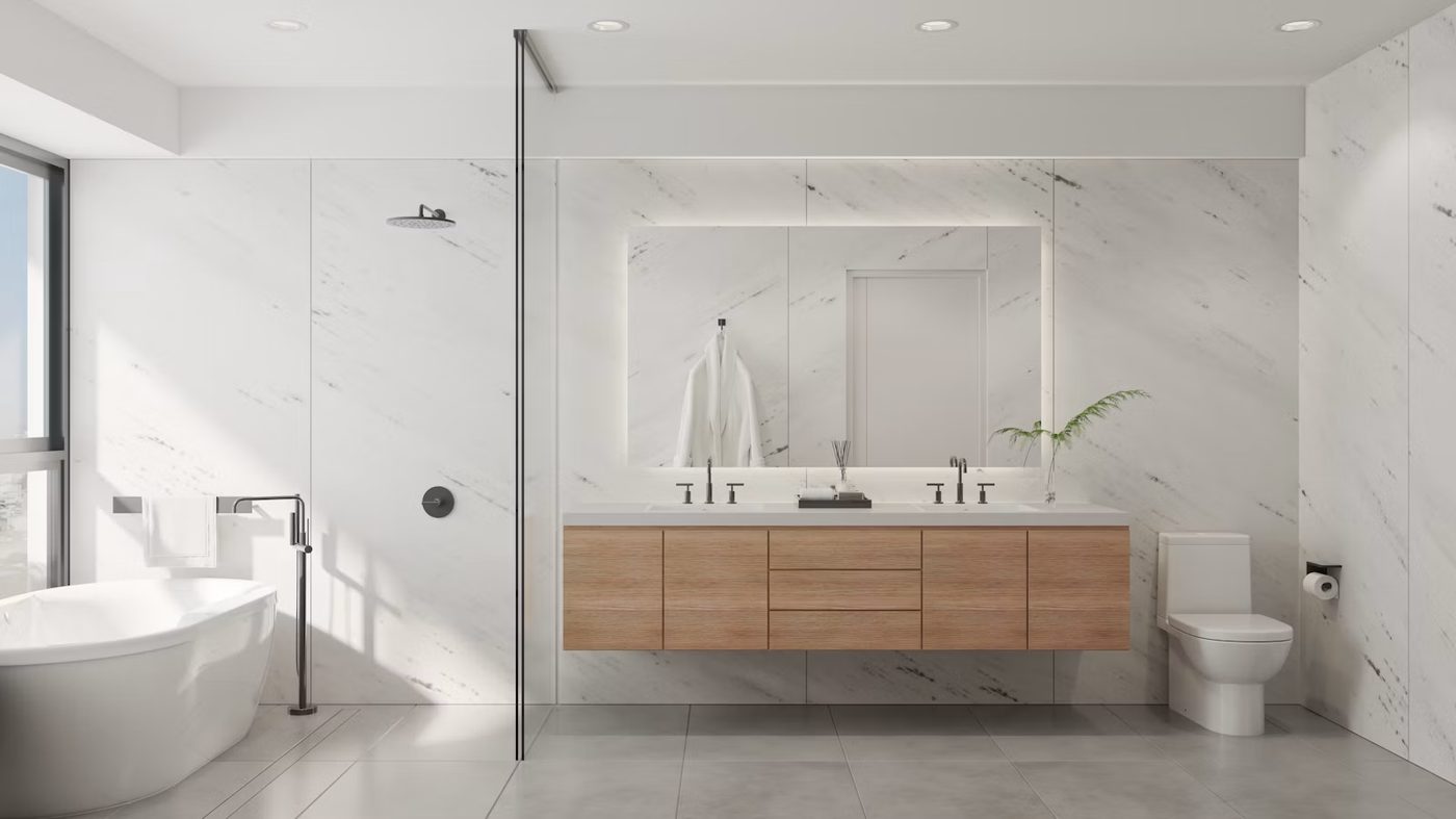 Komplett saniertes Badezimmer mit Dusche